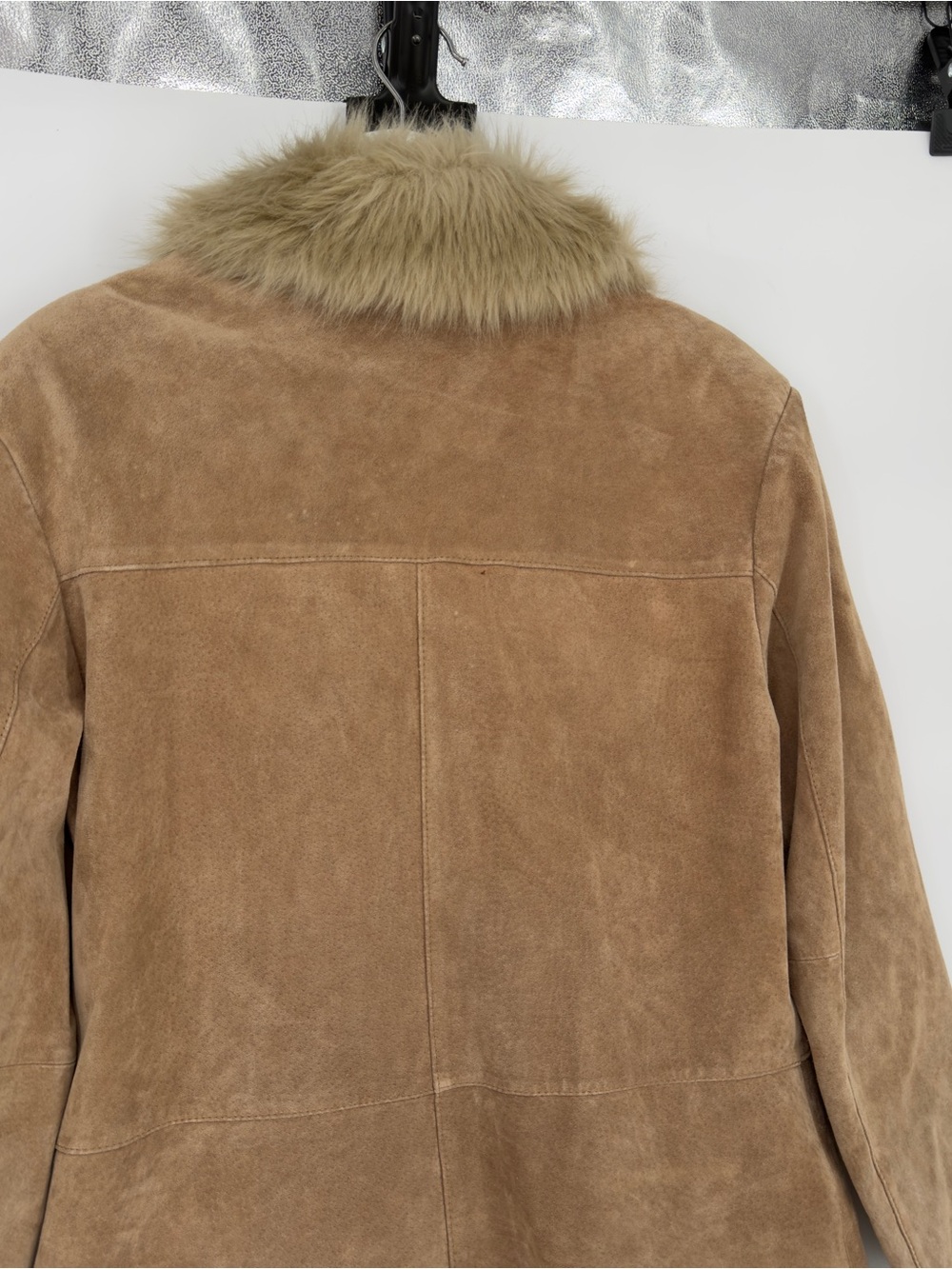 Wilson’s Maxima Vintage Y2K Penny Lane Brown Suede Faux Fur Coat Medium - Picture 6 of 6